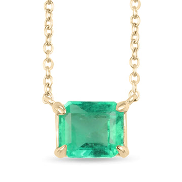 1.07 Carat East to West Emerald Cut Stationary Necklace 14K