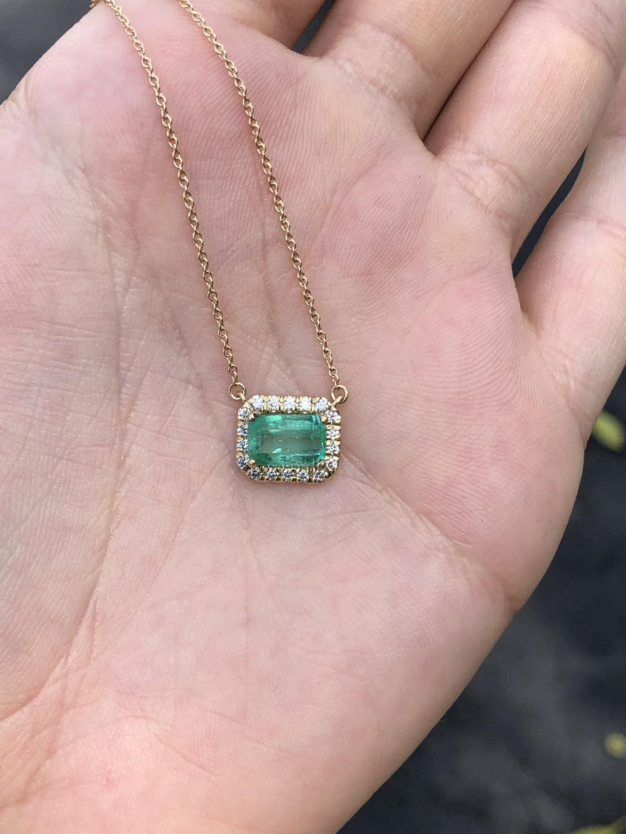 2.20tcw East to West Colombian Emerald & Diamond Stationary 