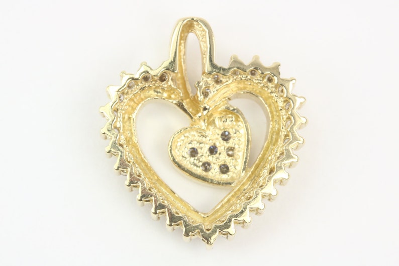 Diamond Heart Round Cut Yellow Gold