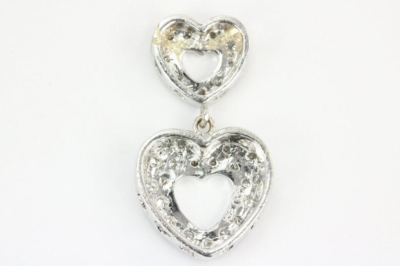 0.35 Carat 14K Natural Diamond Round Cut Two Heart Pendant