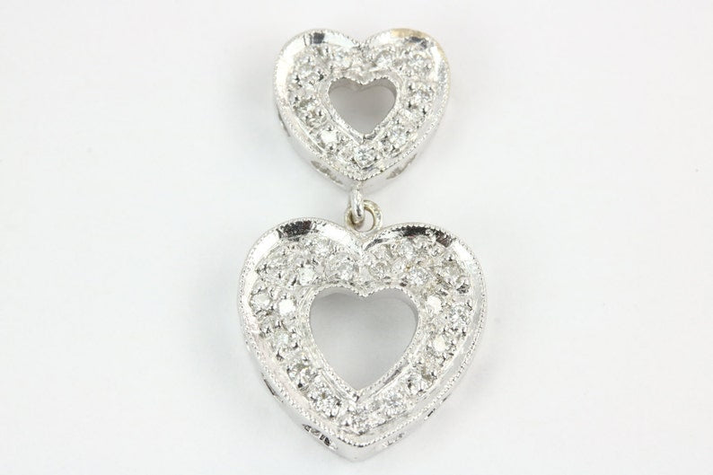 Diamond Round Cut Two Heart Pendant