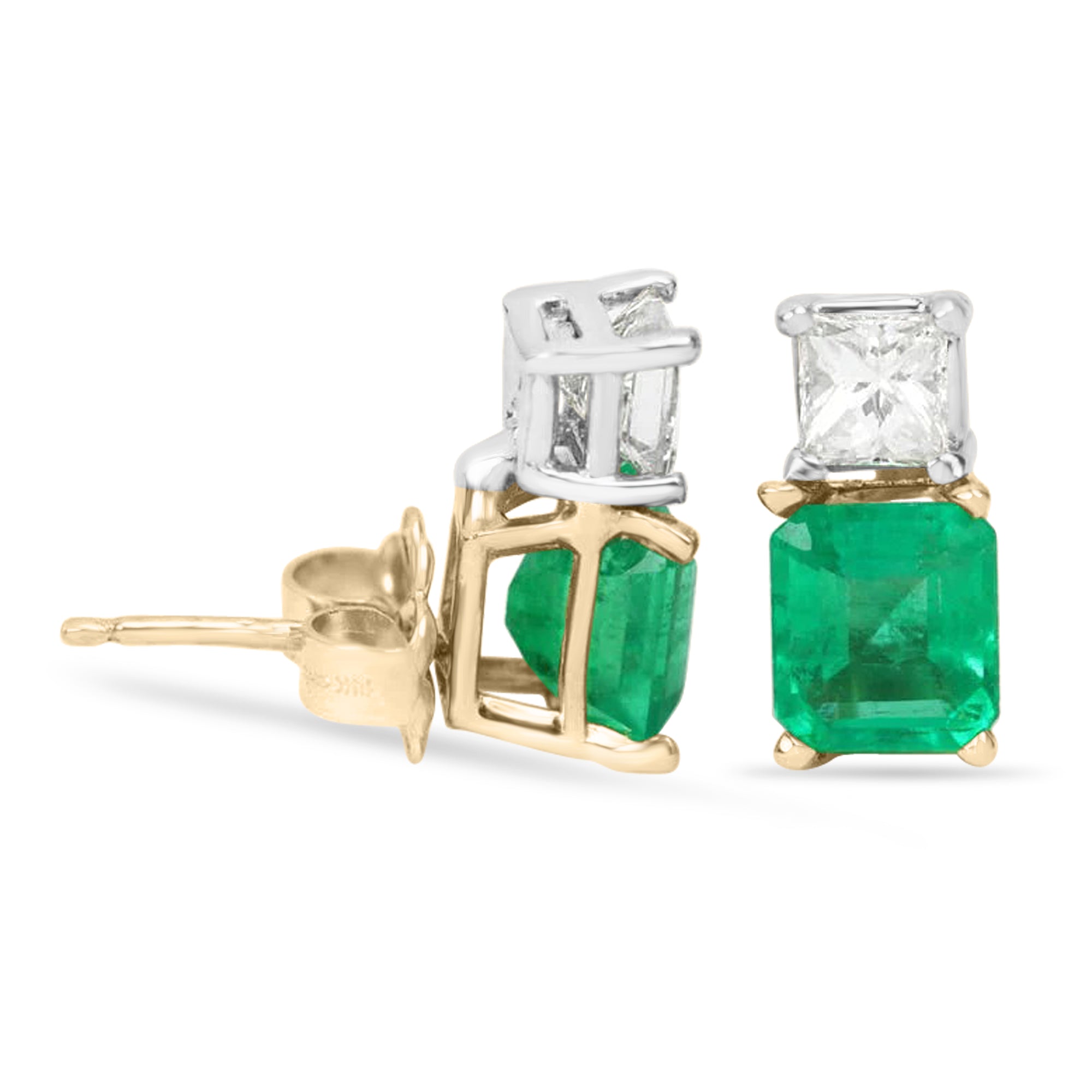 3.0TCW 18K Fine Quality Colombian Emerald & Diamond Natural Translucent Earrings - JR Colombian Emeralds