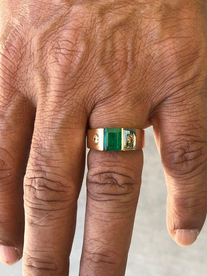 Emerald & Diamond 2.05tcw Ring Man