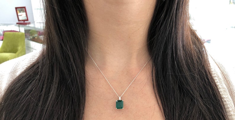  Emerald Natural May Birthstone  Necklace