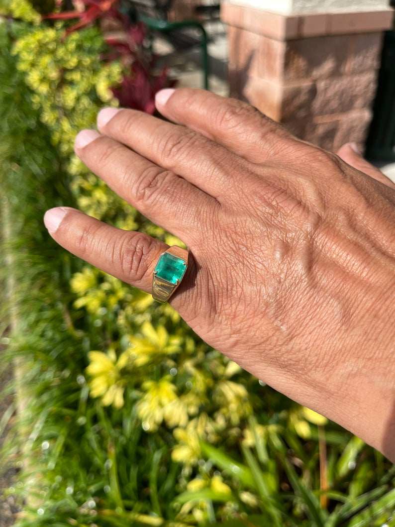 Colombian Emerald Mens Ring