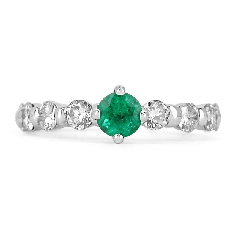 Natural Beauty: 1.60tcw Natural Emerald & Diamond Accent White Gold Engagement Ring - Elegance Defined