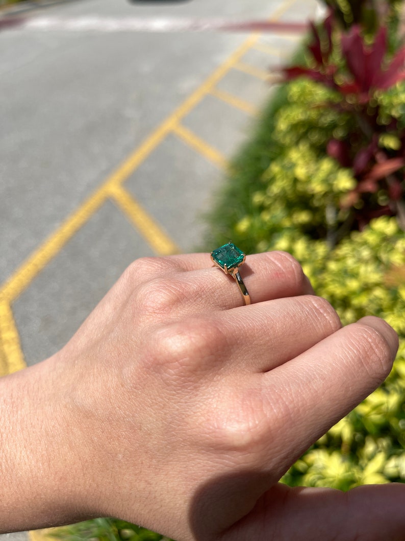  Emerald  Solitaire Gold Engagement Ring