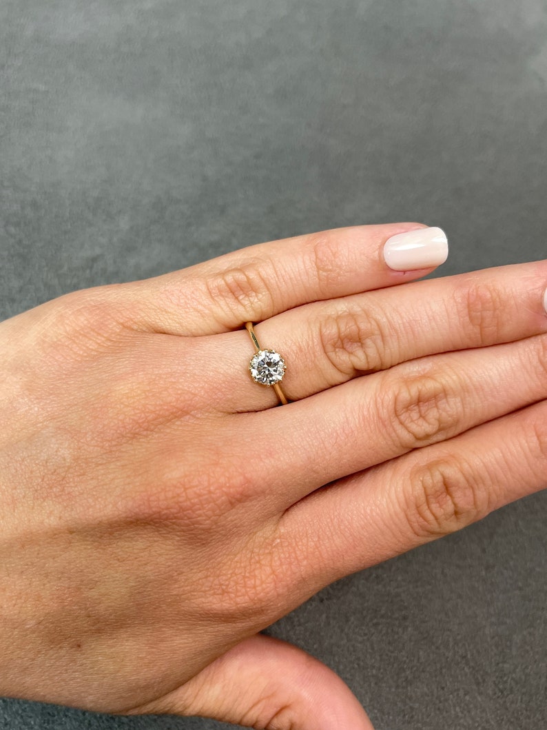 1.05cts 14K Natural Diamond Swiss Cut Engagement Ring