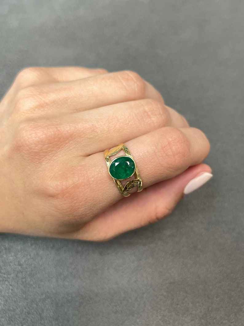 Colombian Emerald Oval Cut  Ring