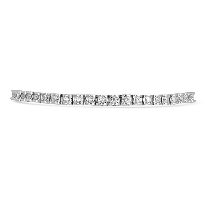 4k Natural Diamond Round White Gold Tennis Bracelet