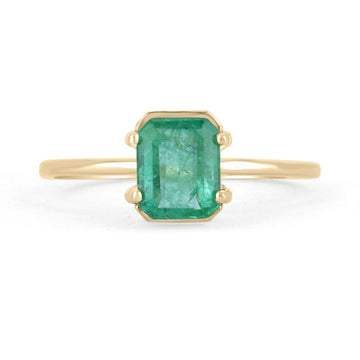 Emerald Ring for Men with Natural Diamonds in 14k Yellow Gold – J F M