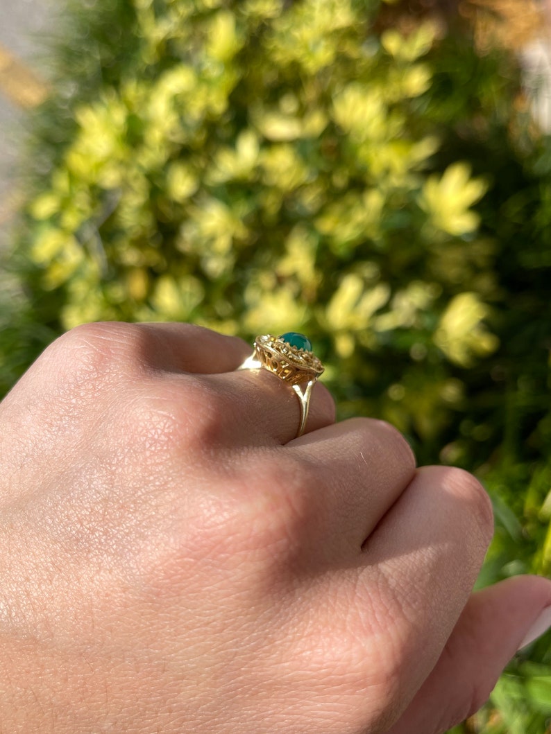 Oval Floral Antique Ring