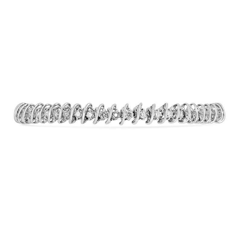 Tennis bracelet in gold with ct.1.50tcw diamonds - 1.50tcw 14k White Gold