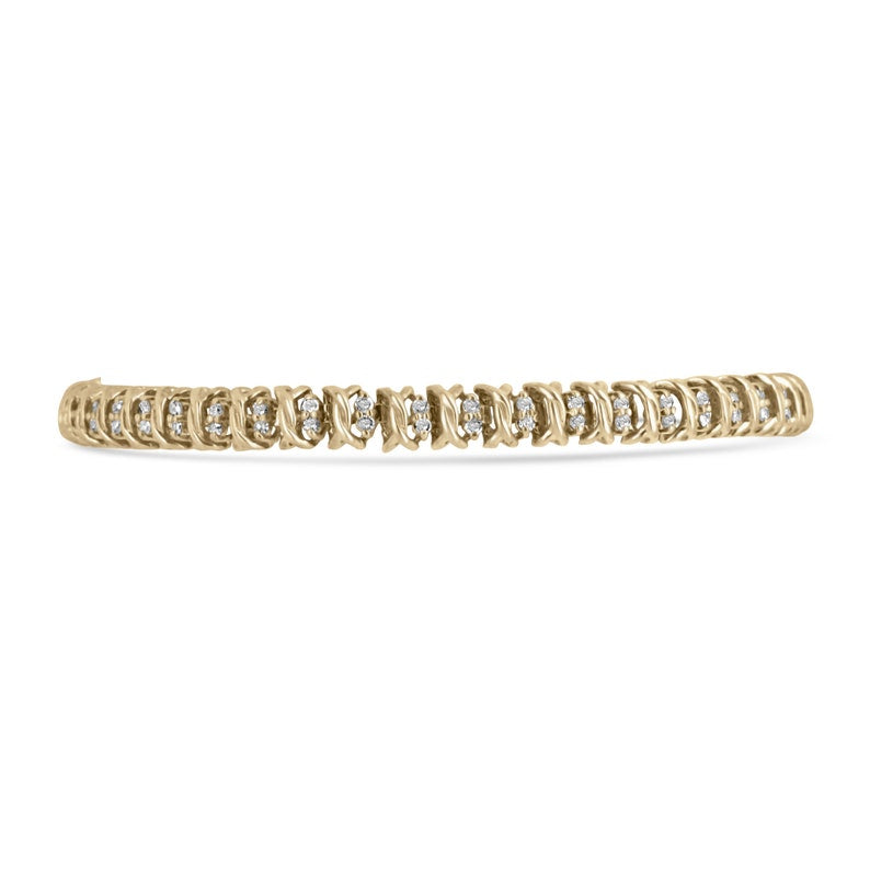 Carat Men's Diamond Tennis Bracelet in 14k Yellow Gold