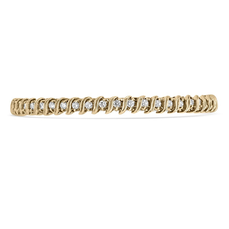 14k Brilliant Round Yellow Gold Round Diamond Tennis Bracelet