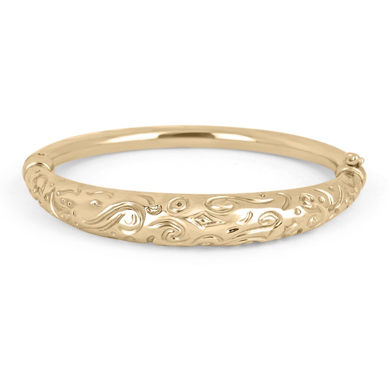 10.45mm 14K Florentine Dome Classic Comfort Fit Bangle Bracelet