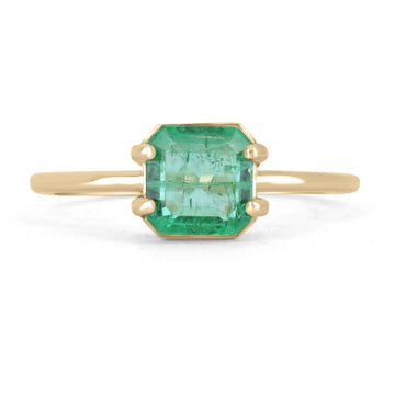 Emerald-Asscher Cut Petite Solitaire Ring