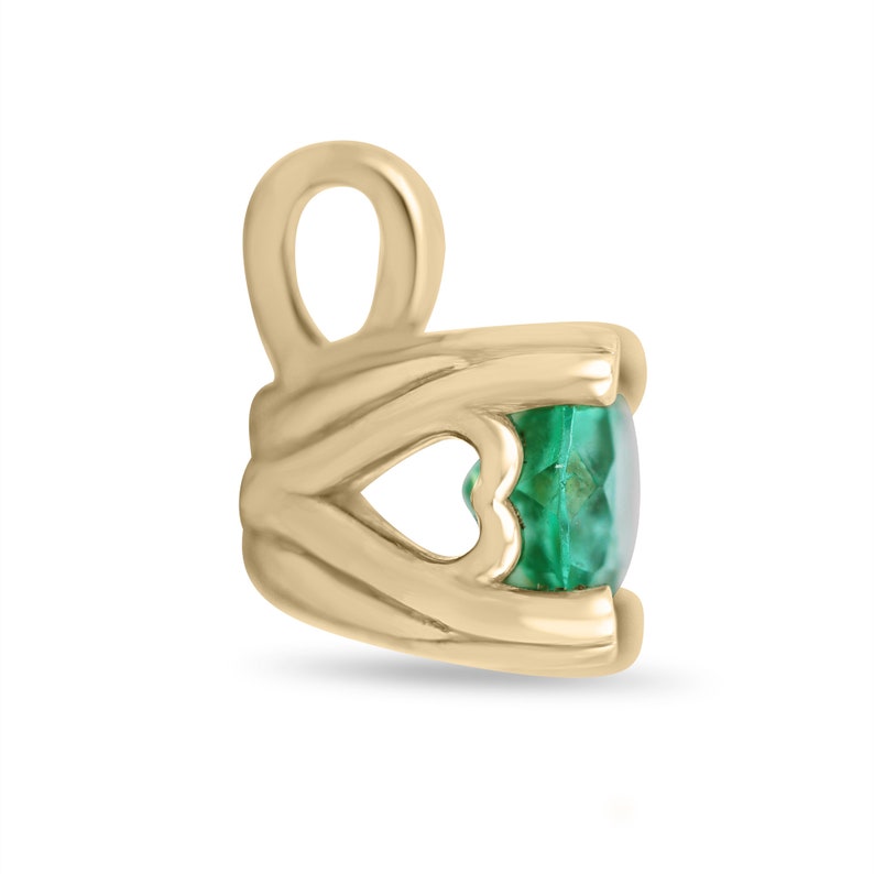 Heart Accent Genuine Emerald Pendant