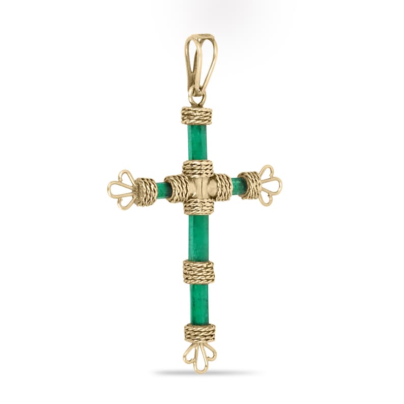 Colombian Emerald Gold Cross