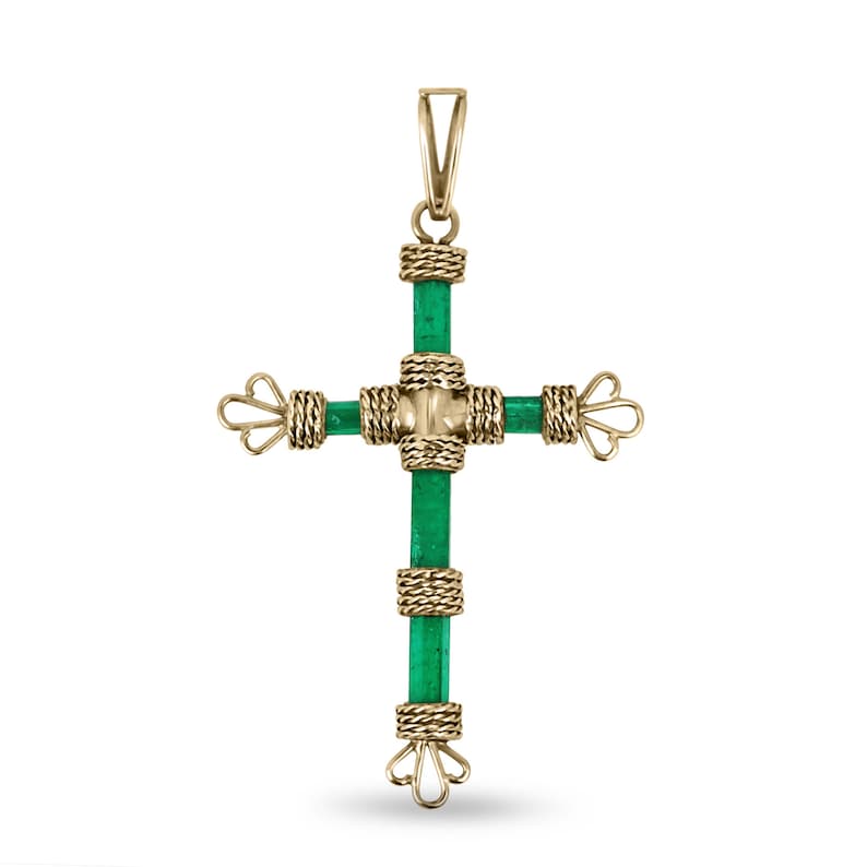Colombian Emerald Pendant Crystal Cross Pendant