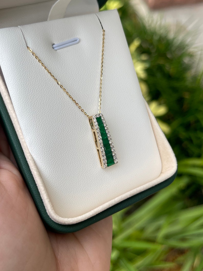  Emerald & Diamond Gold Pendant