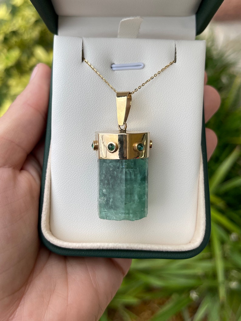 Single Terminated Emerald Crystal Pendant