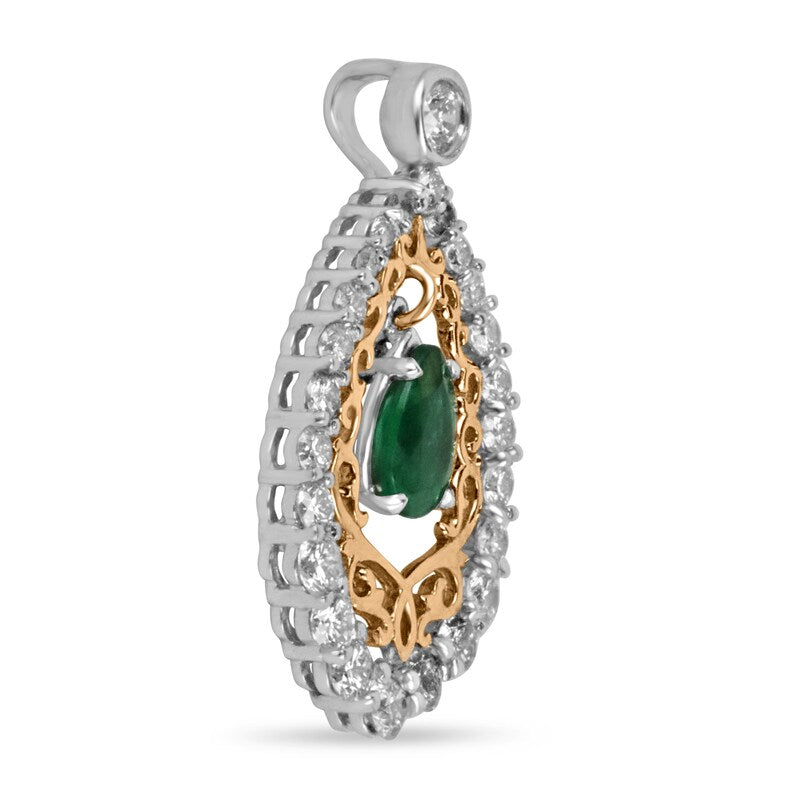 Floating Emerald Gold Pendant