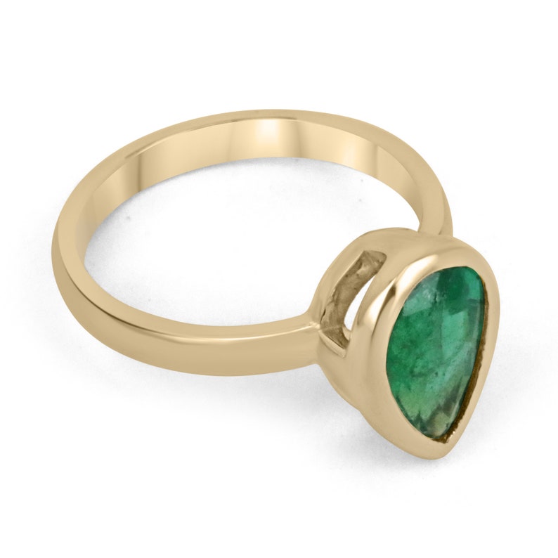 Teardrop Emerald Solitaire Ring gift