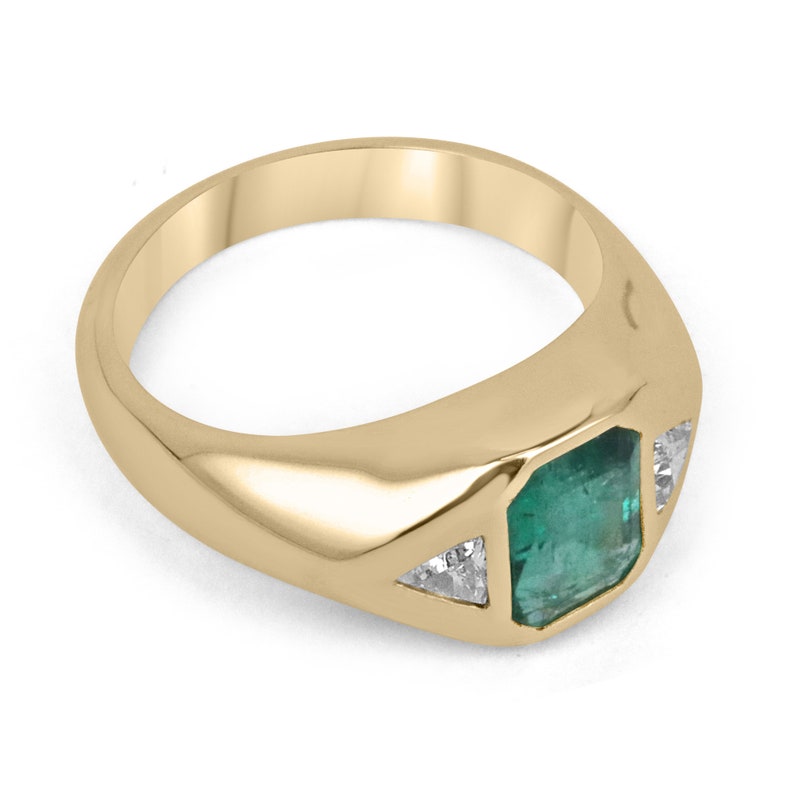 Natural Emerald and Diamond Gypsy Ring