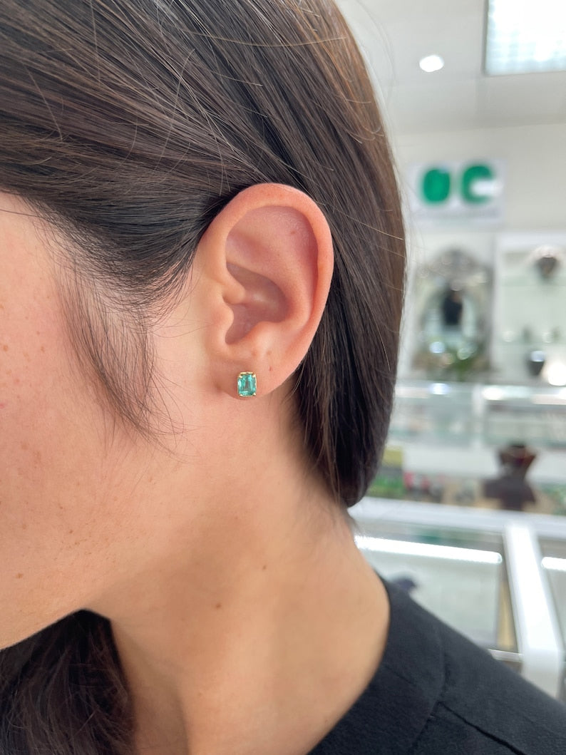 1.85tcw 14K Emerald Earrings