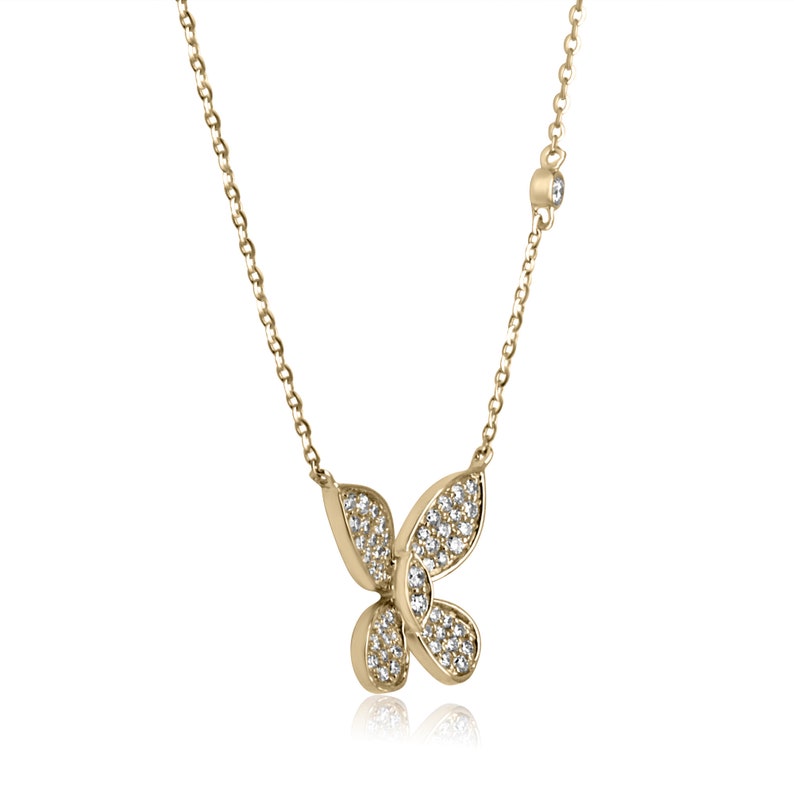 Diamond Butterfly Necklace Gift