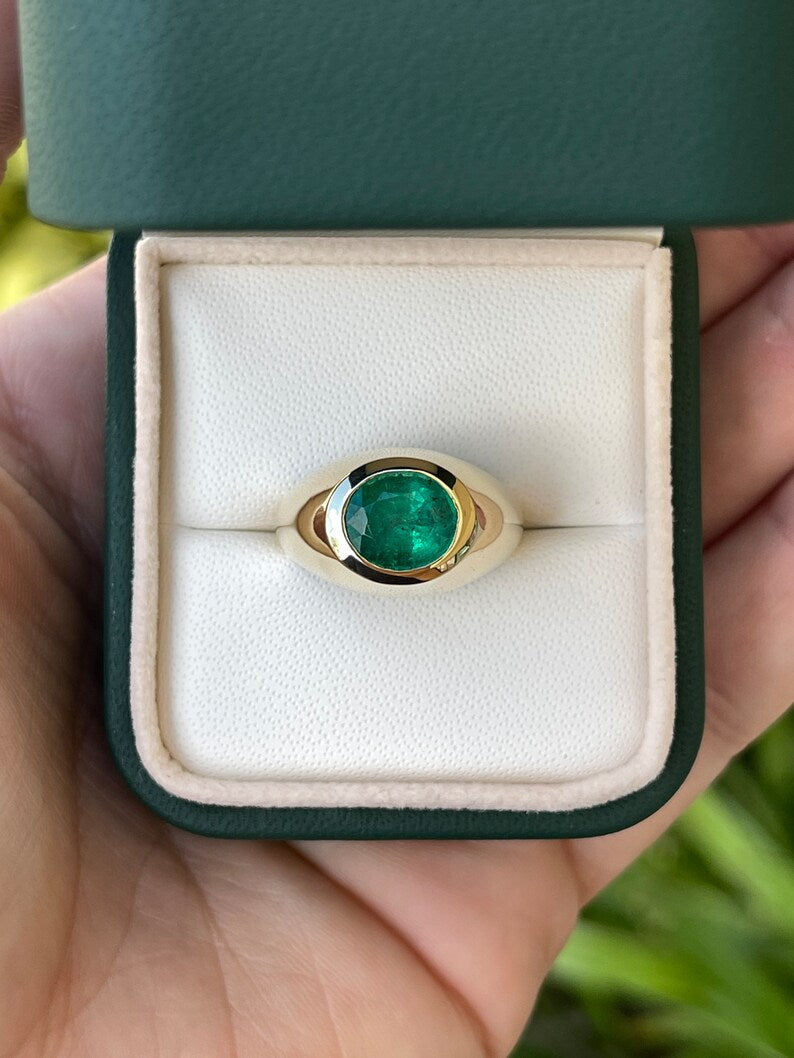 Men's Solitaire Emerald Ring