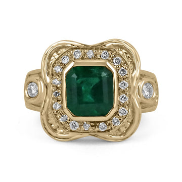 Emerald Cut & Mid Century Diamond Statement Ring