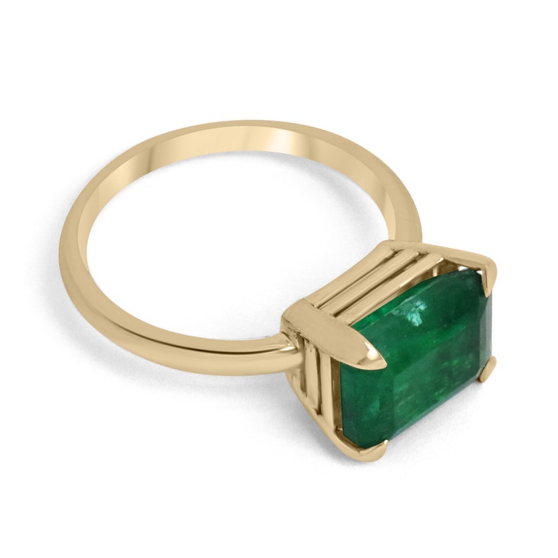 Dark Forest Green Emerald Statement Ring