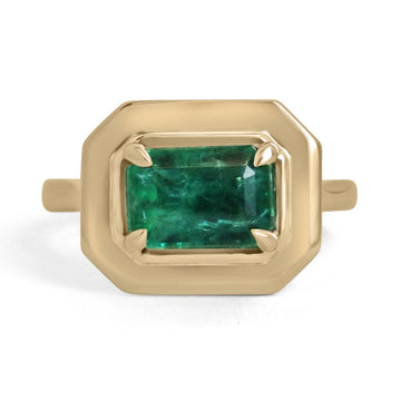 Emerald Cut Solitaire Yellow Gold Ring