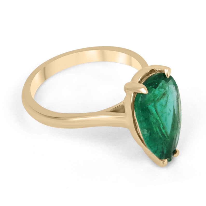 Vivid Dark Green Emerald Ring