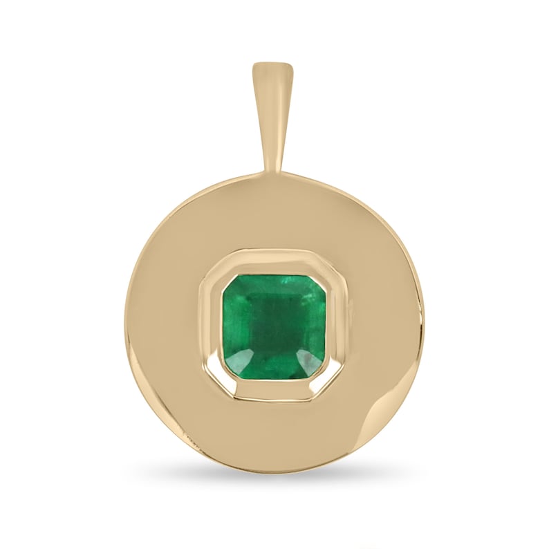 Natural Solitaire Asscher Emerald Cut Necklace