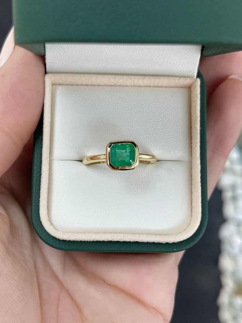 Emerald Gold Engagement Ring