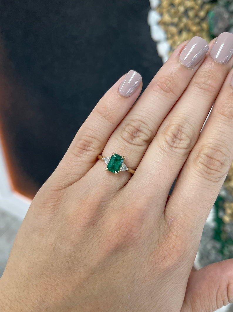 Prong Emerald Engagement  Ring