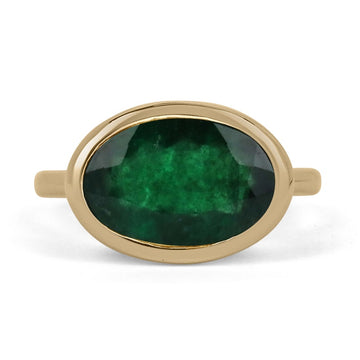 Emerald Solitaire Yellow Ring