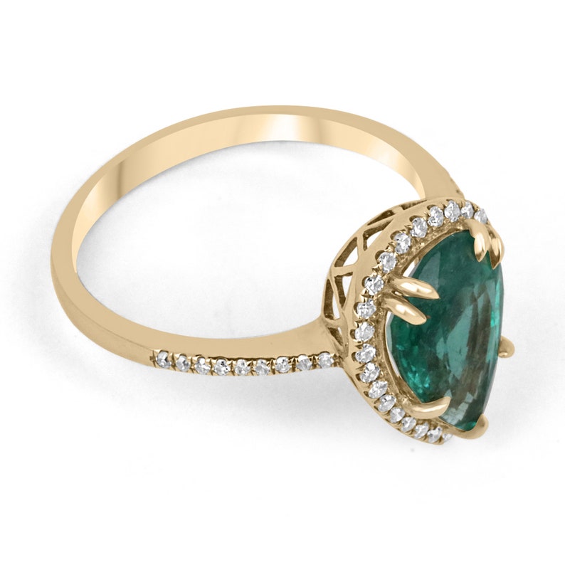 Pear Emerald Right Hand Ring