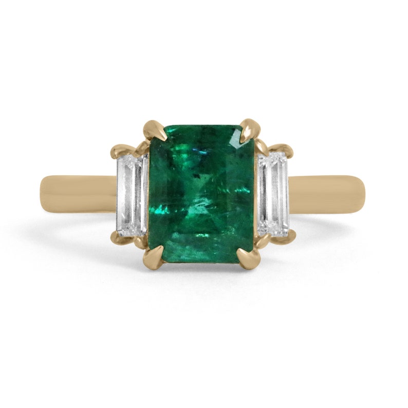 Dark Green Three Stone Ring