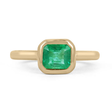 Emerald Cut Solitaire Bezel Engagement Ring