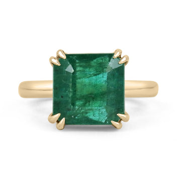 Emerald Solitaire 18K Gold Engagement Ring