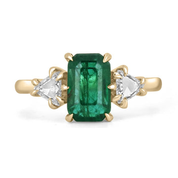 Emerald & Trillion Cut Diamond Ring