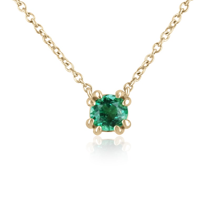 Emerald Solitaire Stacking Layering Necklace
