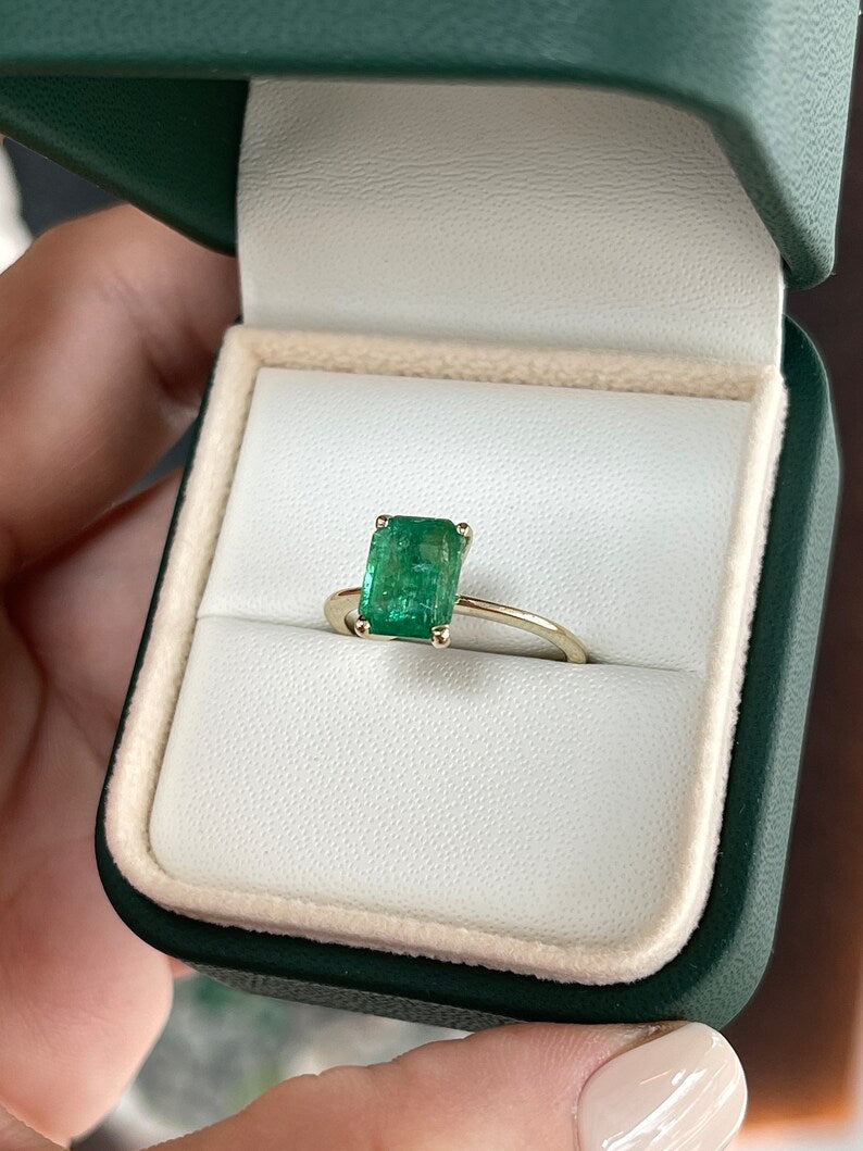 Emerald Solitaire Right Hand Ring