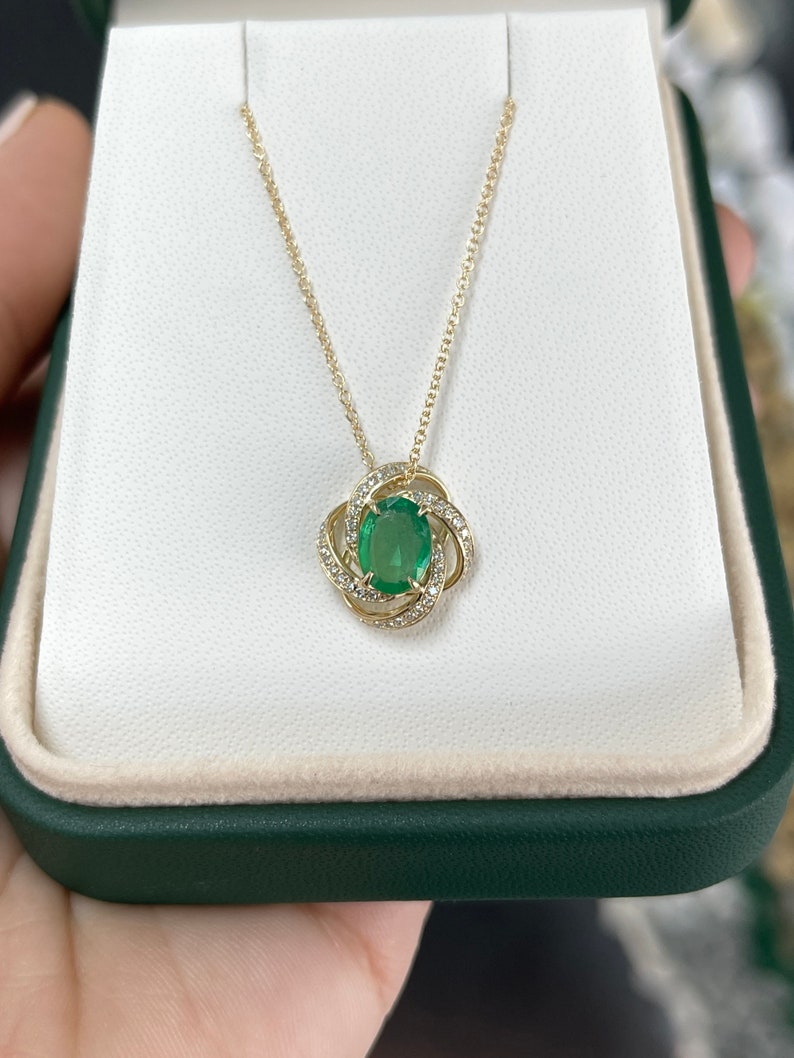 Emerald & Diamond Floral Necklace
