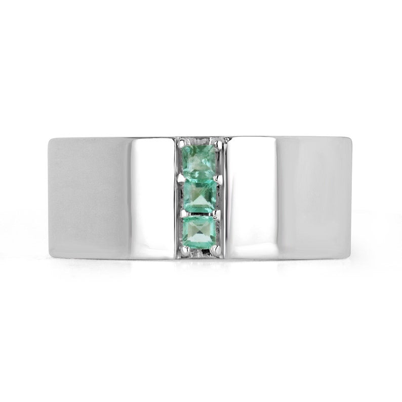 Emerald Middle Finger Ring SS