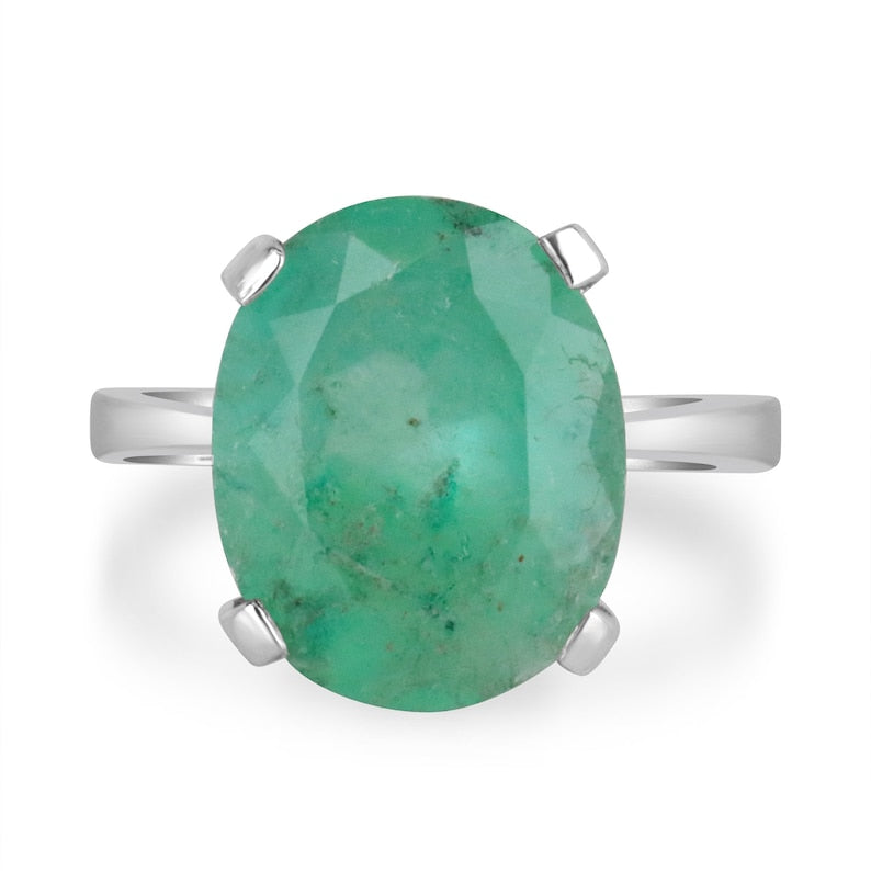 Emerald 4 Prong Solitaire Ring